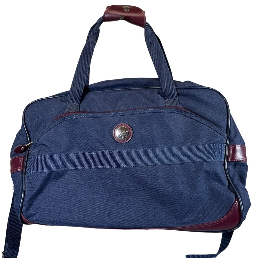 American Tourister Vintage Navy Blue Travel Duffle‎ Bag Carry On Weekender